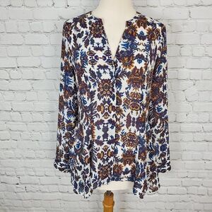 SANCTUARY White Blue wine floral peasant blouse XS